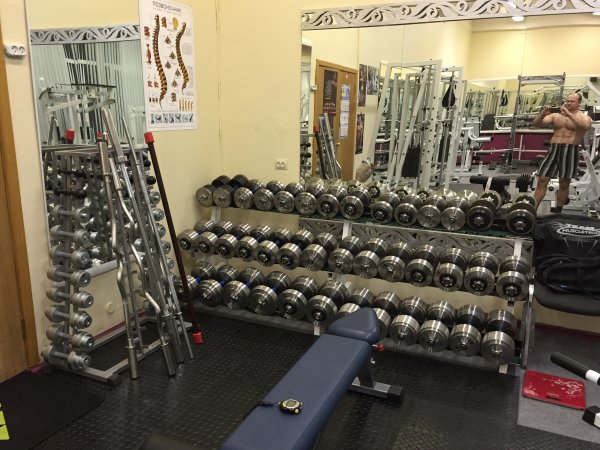 Тренажерный зал Павла Кузьмина "Delta Gym". Гантельный ряд