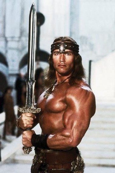 Арнольд Шварценеггер (Arnold Schwarzenegger). На съемках х/ф "Конан ...