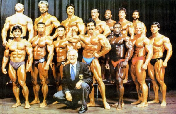 Самир Банну (Samir Bannout), Альберт Беклес (Albert Beckles), Кейси Вайатор (Casey Viator), Юсуп Вилькош (Jusup Wilkosz), Крис Дикерсон (Chris Dickerson), Фрэнк Зейн (Frank Zane), Бойер Ко (Boyer Coe), Мохаммед Маккави (Mohamed Makkawy), Жак Невилль (Jacques Neuville), Денни Падилла (Danny Padilla), Том Платц (Tom Platz), Деннис Тинерино (Dennis Tinerino), Роджер Уолкер (Roger Walker), Джонни Фуллер (Johnny Fuller), Мистер Олимпия 1982 года