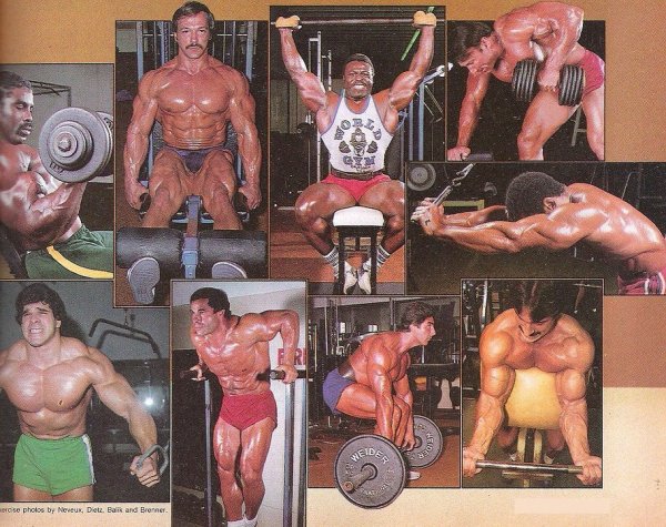 Робби Робинсон (Robby Robinson), Кейси Вайатор (Casey Viator), Рой Каллендер (Roy Callender), Бойер Ко (Boyer Coe), Мохаммед Маккави (Mohamed Makkawy), Лу Ферриньо (Lou Ferrigno), Франко Коломбо (Franco Columbu), Деннис Тинерино (Dennis Tinerino), Майк Ментцер (Mike Mentzer). Робинсон, Вайатор, Каллендер, Ко, Маккави, Фериньё, Коломбо, Тинерино, Майк Ментцер