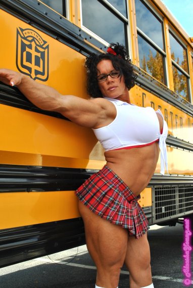 Muscle schoolgirl glamour titfuck