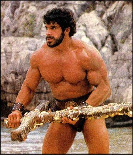 Лу Ферриньо (Lou Ferrigno). На съемках х/ф "Геркулес", 1983